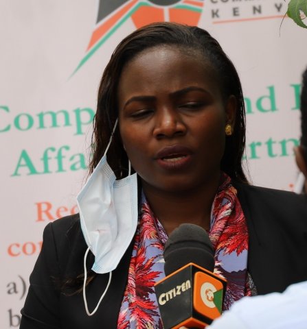 Commissioner Wambui Nyutu OGW addressing Journalists after a meeting with Garissa County Commissioner to discuss challenges affecting peace and cohesion in the region on 15th September, 2020.