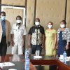 Kisumu Governor H.E. Prof Anyang Nyong’o (3rd Left), Commissioner Eng. Philip Okundi (2nd left), representatives from FHI360 and other dignitaries pose for a group photo during a courtesy call to the Governor’s office in Kisumu on 3rd September, 2020